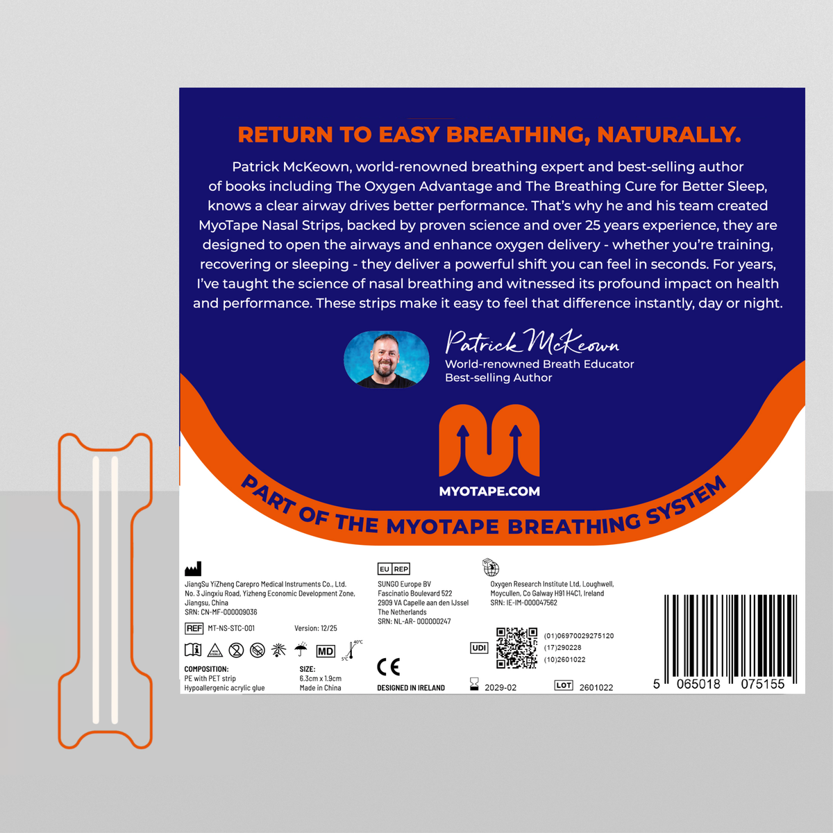 MyoTape® Nasal Strips - Adults - Clear - 30 Pack