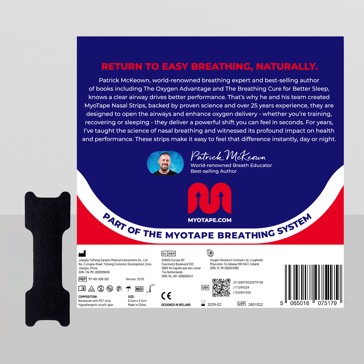 MyoTape® Nasal Strips - Adults - Black - 30 Pack