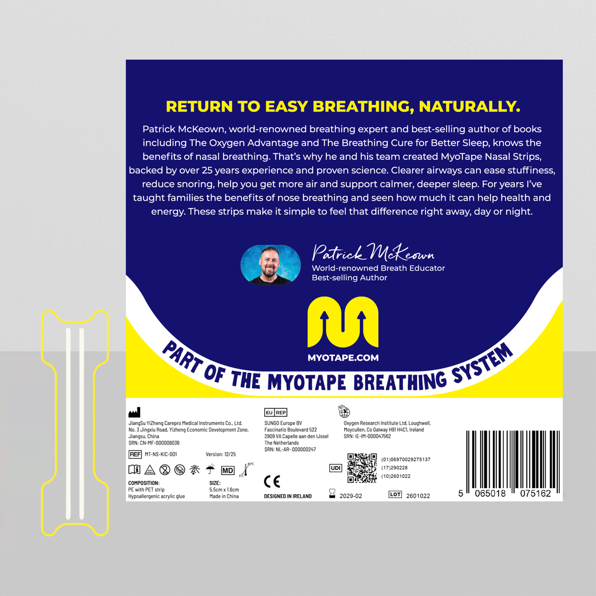 MyoTape® Nasal Strips - Kids - Clear - 30 Pack